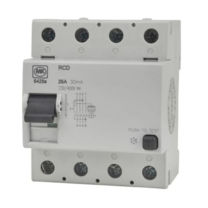 MK Sentry 6425 25A 30mA 4 pole RCD