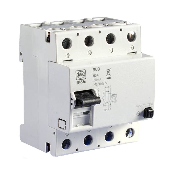 MK Sentry 6463 63A 30mA 4 pole RCD