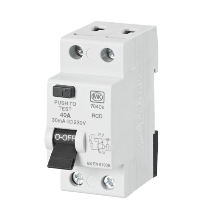 MK Sentry 7840S 40A 30mA RCD 2 Pole