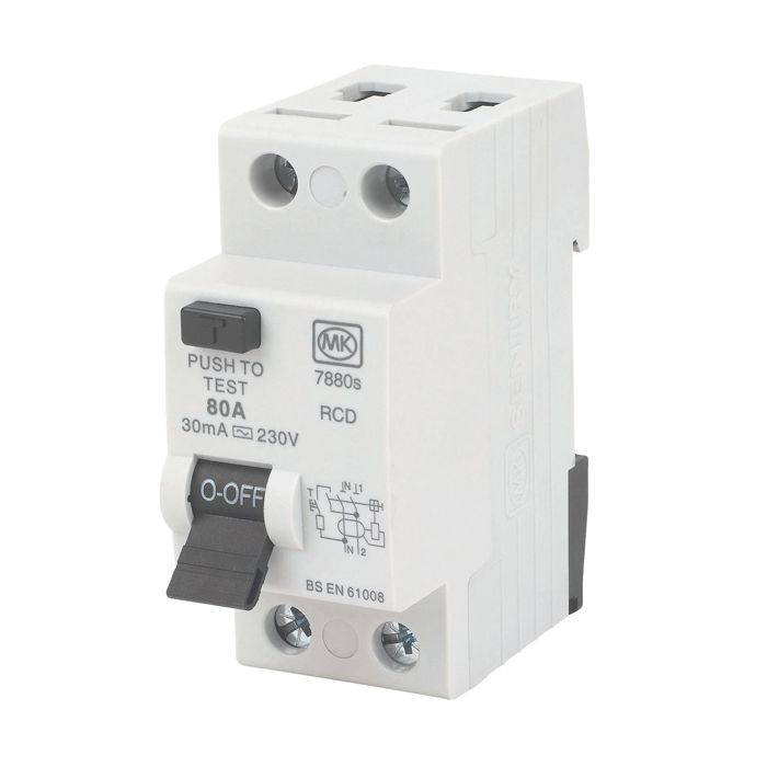 MK Sentry 7880S 80A 30mA RCD 2 Pole