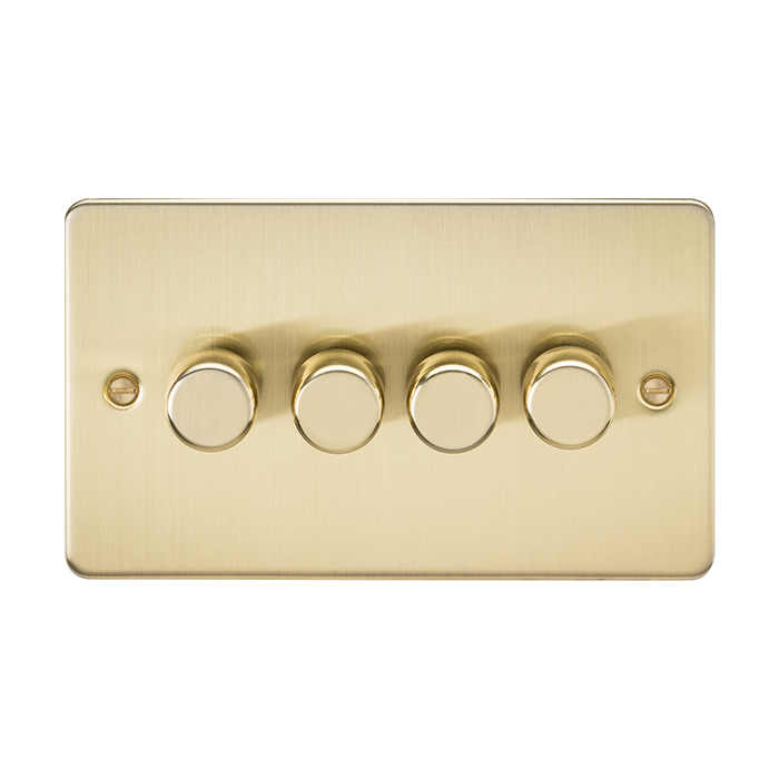 ML Accessories Brushed Brass 4 Gang 2-Way 10-200W (5-150W LED) Intelligent Dimmer