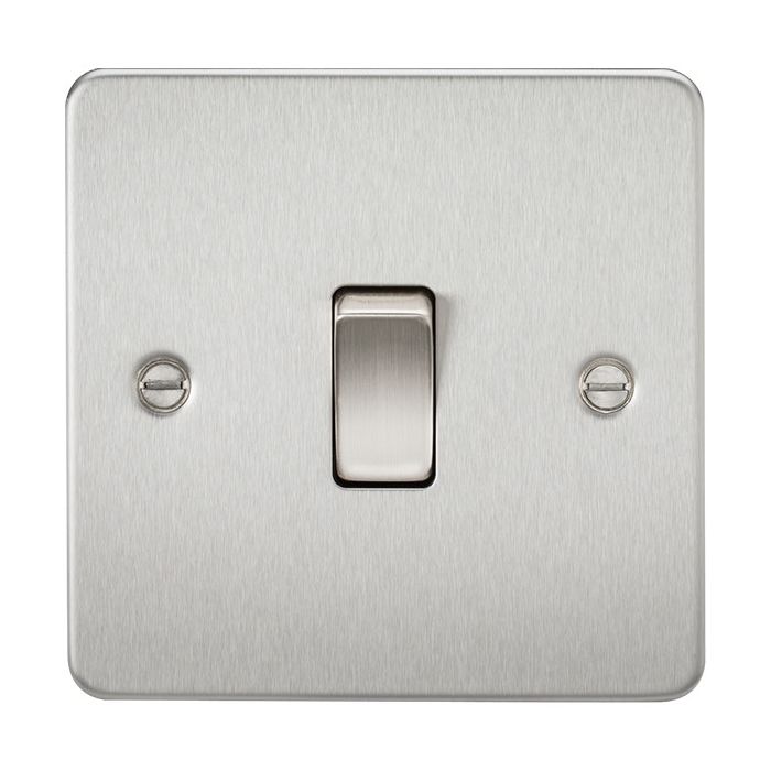 MLA Flat Plate Brushed Chrome 1G Two Way Switch