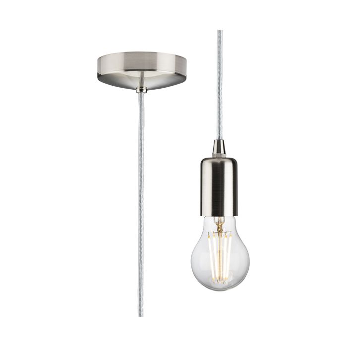 MLA Knightsbridge 1.8M E27 Contemporary Pendant Set  Brushed Chrome