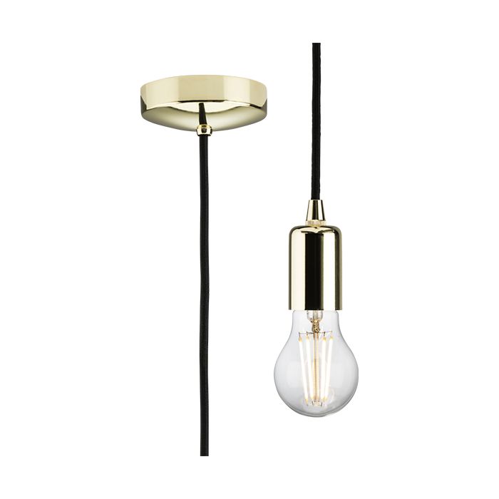 MLA Knightsbridge 1.8M E27 Contemporary Pendant Set  Polished Brass