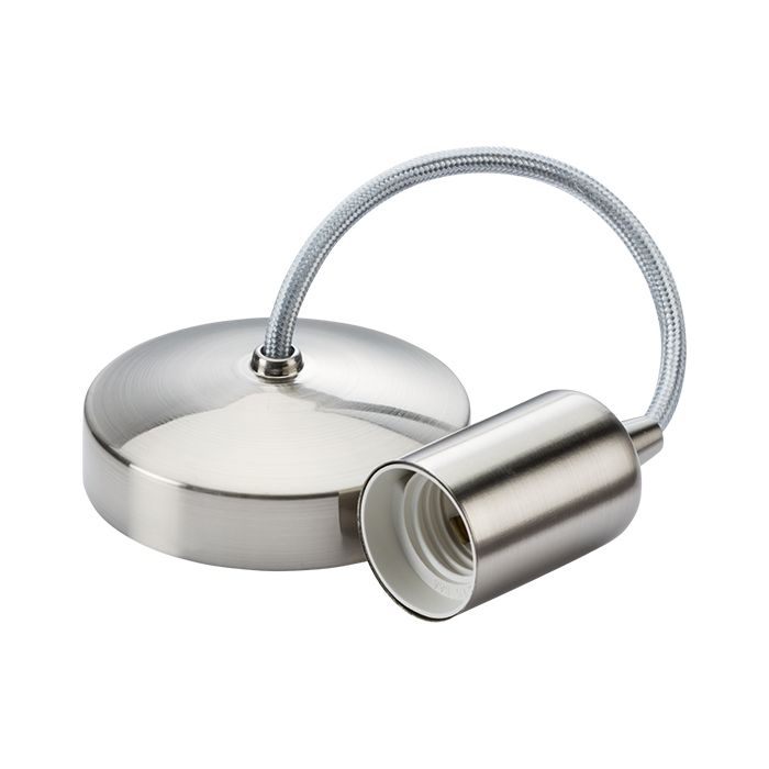 MLA Knightsbridge 6 Inch E27 Contemporary Pendant Set  Brushed Chrome