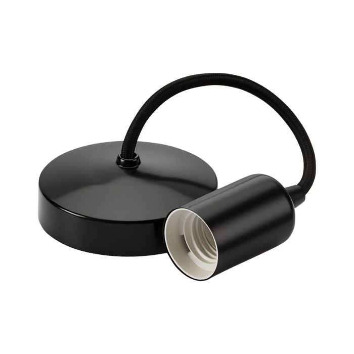 MLA Knightsbridge 6 Inch E27 Contemporary Pendant Set  Matt Black