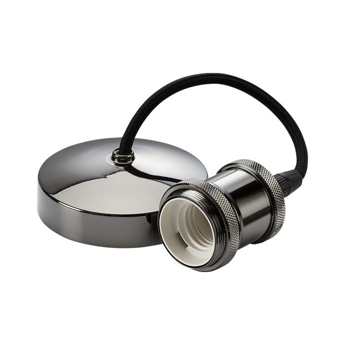 MLA Knightsbridge 6 Inch E27 Vintage Pendant Set  Black Nickel