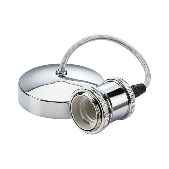 MLA Knightsbridge 6 Inch E27 Vintage Pendant Set  Polished Chrome 