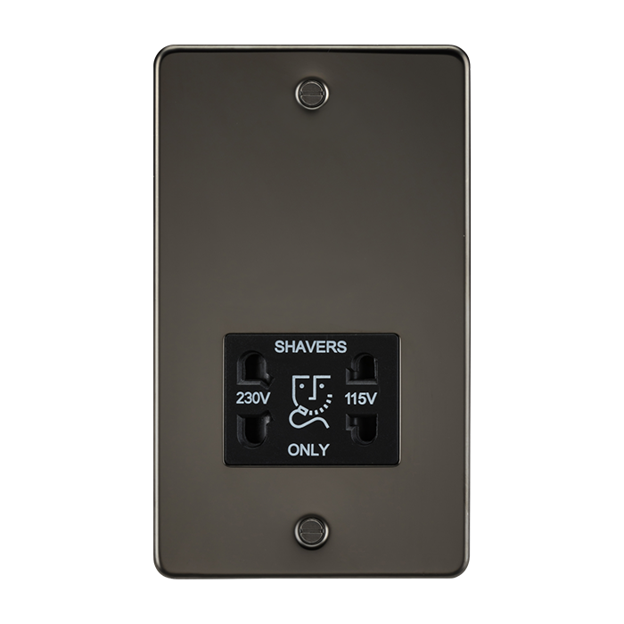 MLA Knightsbridge Gunmetal Dual Voltage Shaver Socket with Black Insert