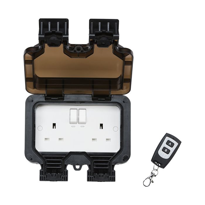 MLA Knightsbridge IP66 13A 2 Gang Outdoor Remote Controlled Socket