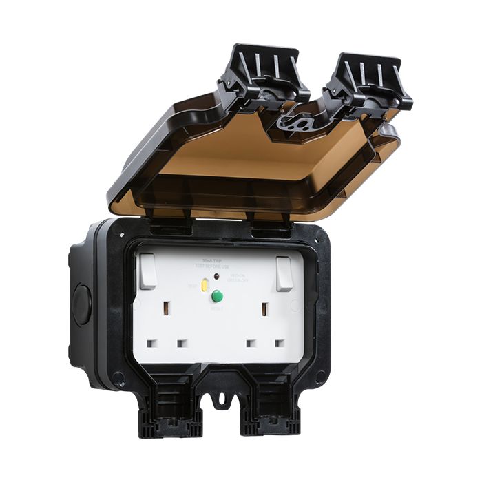 MLA Knightsbridge IP66 13A 2 Gang Outdoor Switched Socket