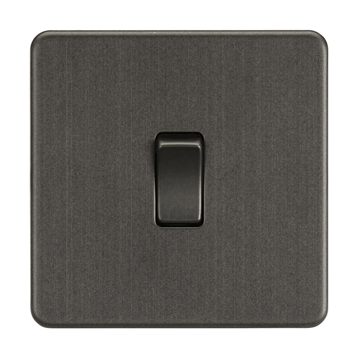 MLA Knightsbridge Screwless Smoked Bronze 1 Gang 2-Way Switch