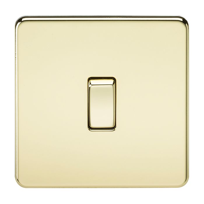 MLA Screwless 10AX 1G 2-Way Switch - Polished Brass