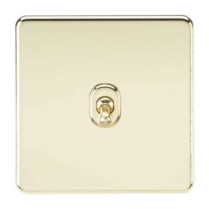 MLA Screwless 10AX 1G 2-Way Toggle Switch - Polished Brass