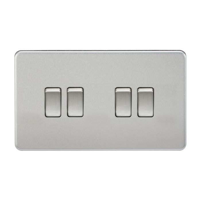 MLA Screwless 10AX 4G 2-Way Switch - Brushed Chrome