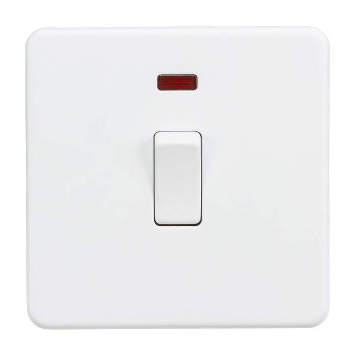 MLA Screwless 20A 1G DP Switch with Neon - Matt White