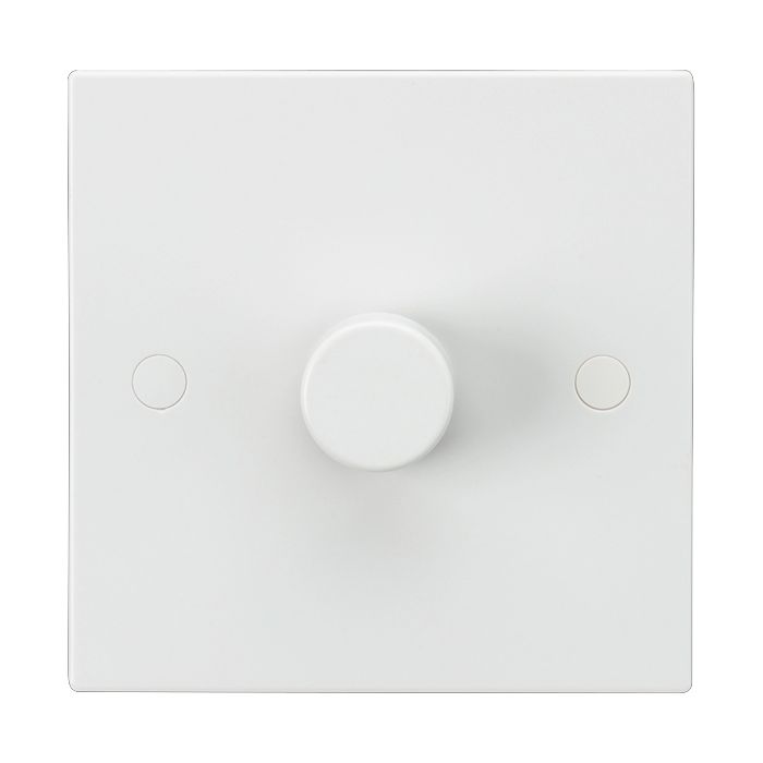 MLA Knightsbridge SN2161 (5 PACK) Square Edge White Plastic 1 Gang LED Ready Leading Edge Dimmer Switch