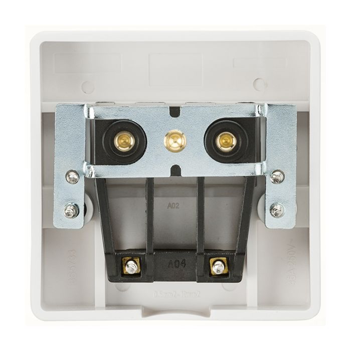 Knightsbridge SN8340 Square Edge White 45A Cooker Connection Unit