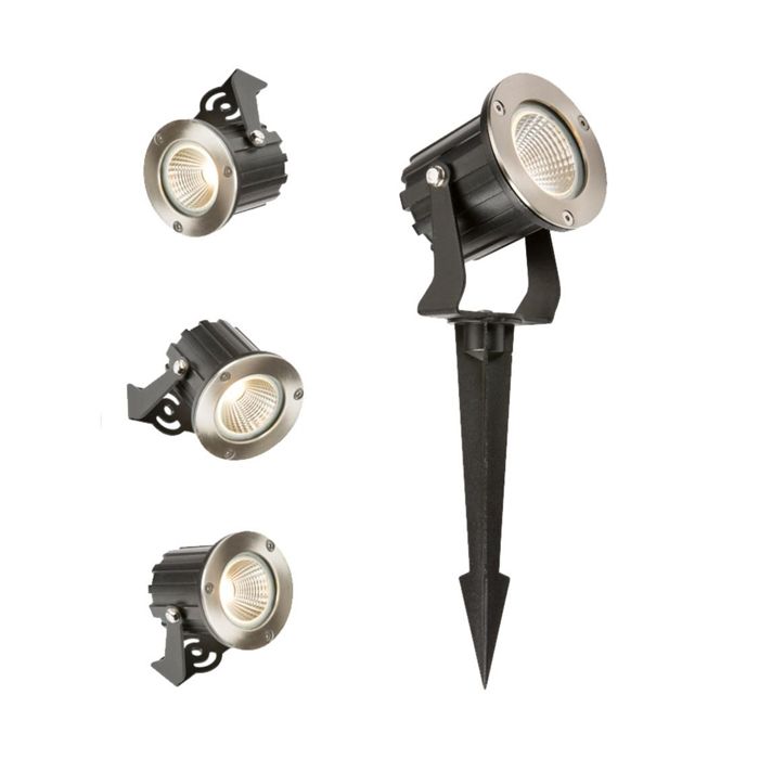 MLA Knightsbridge SPIKE5A Aluminium LED Wall or Spike Spotlight White 3500K IP65 5W 230V