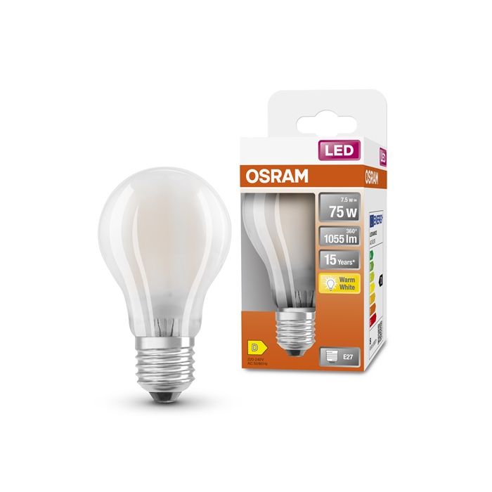 Osram 7.5W-75W E27 A60 2700K Fr-Fil non-dim