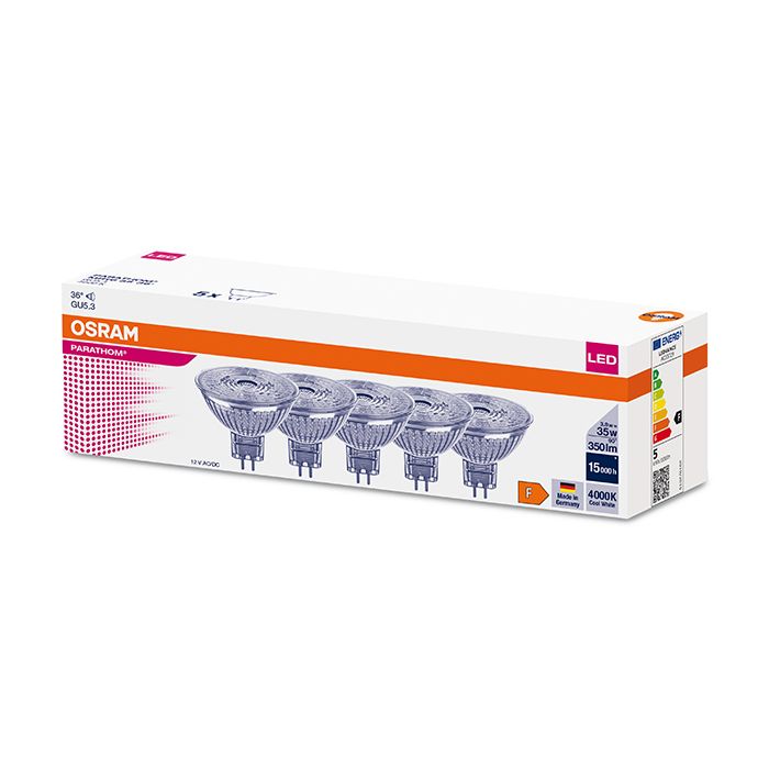 Osram Parathom 3.8W LED MR16 Spot 36D 4000K 5 Pack