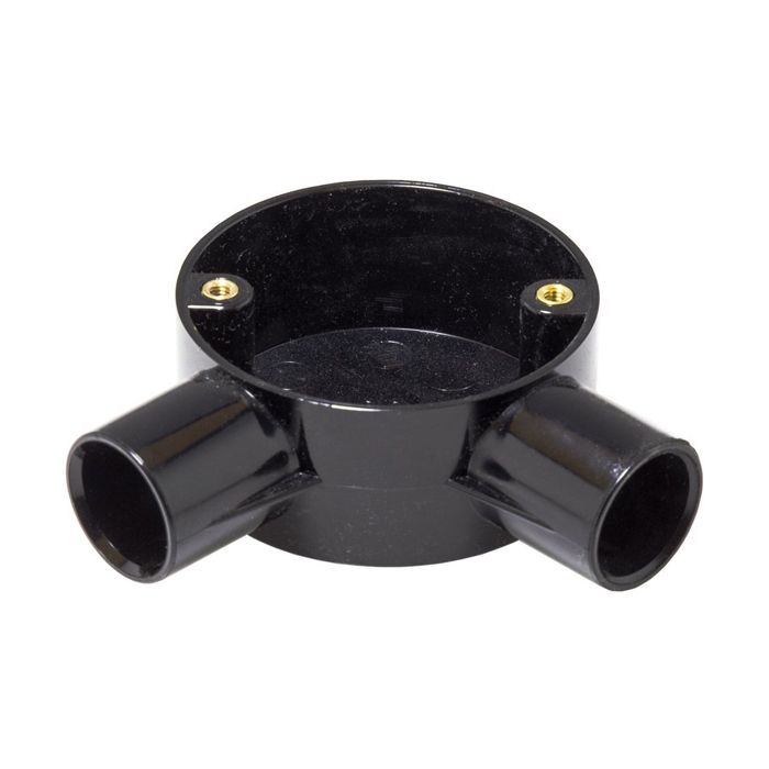 PVC Conduit Angle Box - 20mm Black