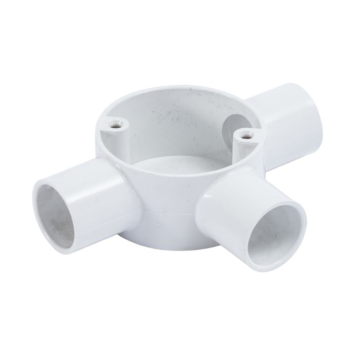 PVC Conduit Tee Box - 20mm White 