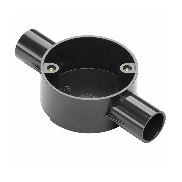 PVC Conduit Through Box - 20mm Black 