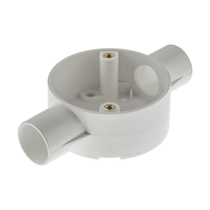 PVC Conduit Through Box - 20mm White 