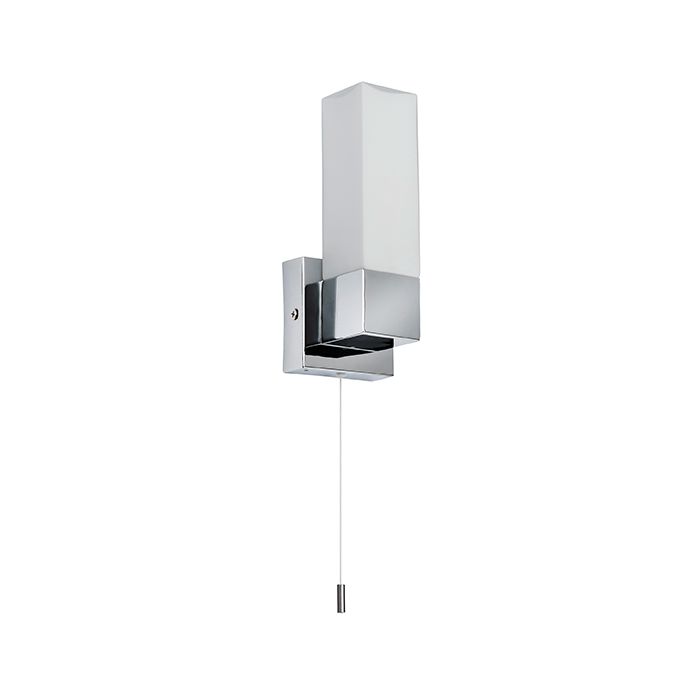 Saxby Square Chrome Bathroom Wall / Mirror Light 