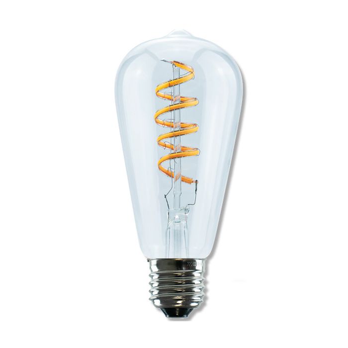 SegulaLED 50302 8w Rustica Curved Clear ST64 E27 400lm 2000K-2800K Dimmable