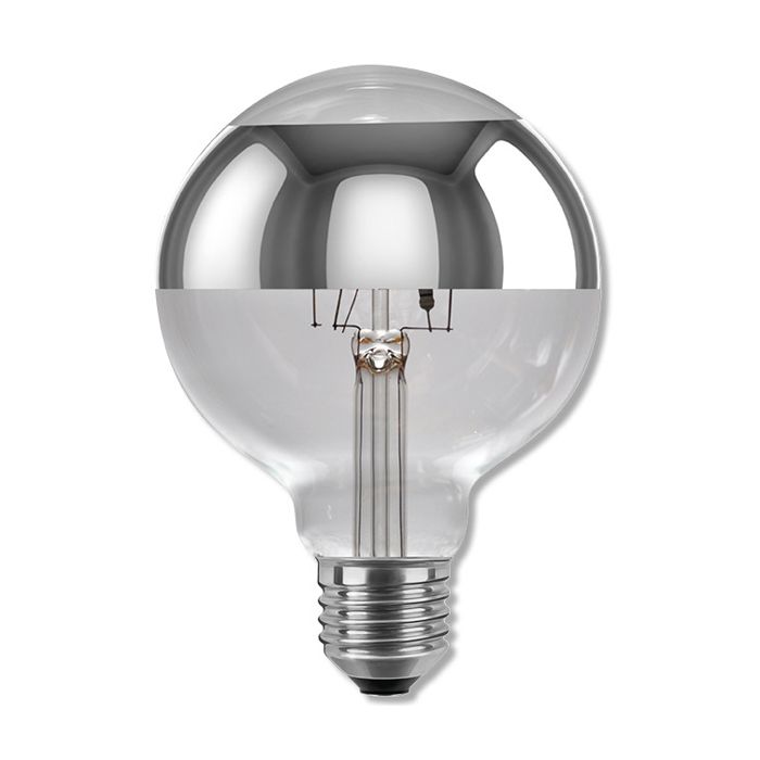 SegulaLED Ambient 50498 8w Globe 95 Mirrored Silver Ring E27 400lm 2200K-2900K Dimmable