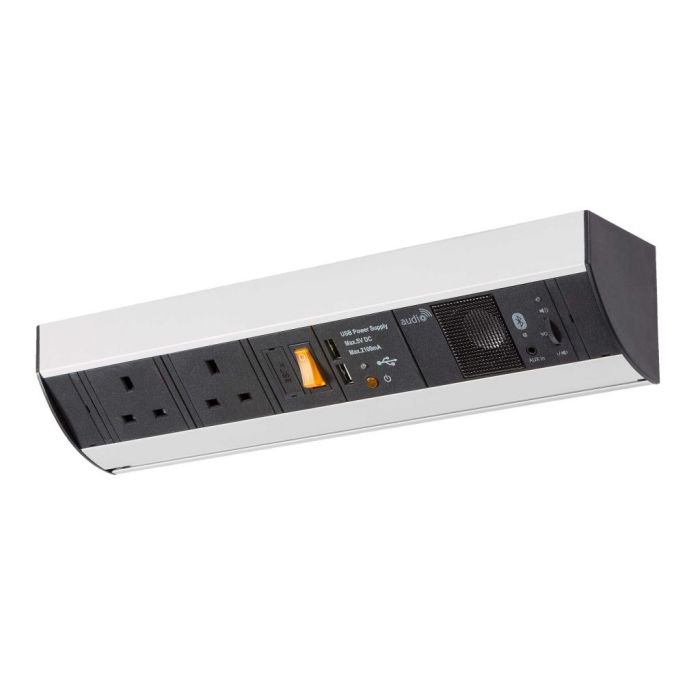 ML Knightsbridge SK007 Under Cabinet 2G Power Station 2BS Sockets 2USB with Bluetooth Audio