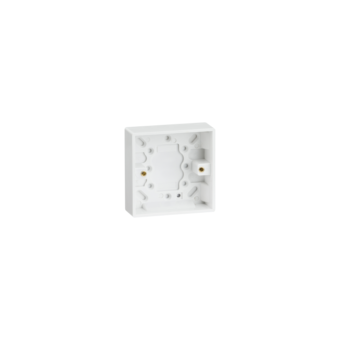 ML Knightsbridge SN1400 (10 PACK) Square Edge White Plastic Single 1 Gang 25mm Pattress Box
