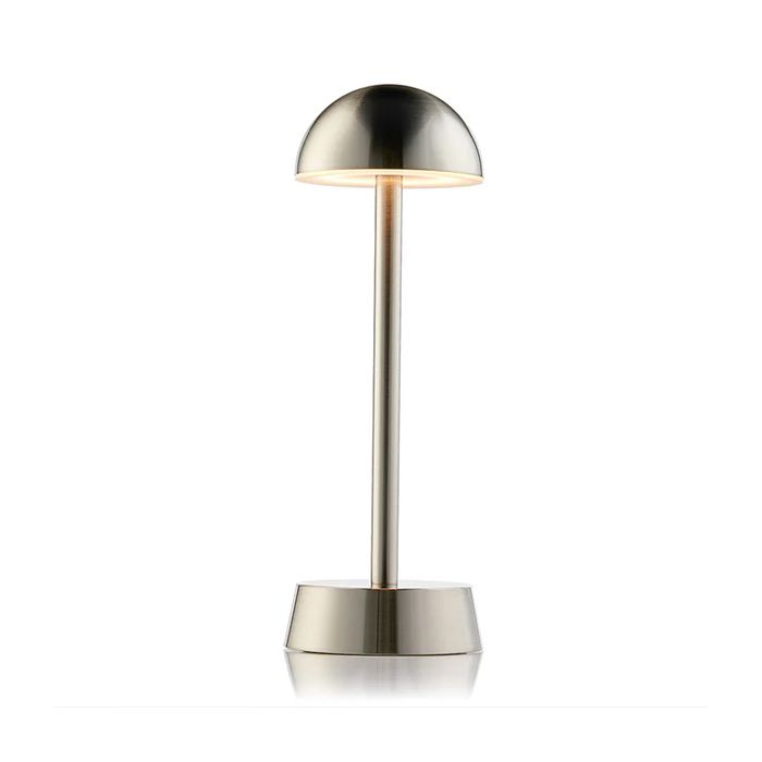 Lightsave Sofia Dome Cordless Table Lamp Nickel