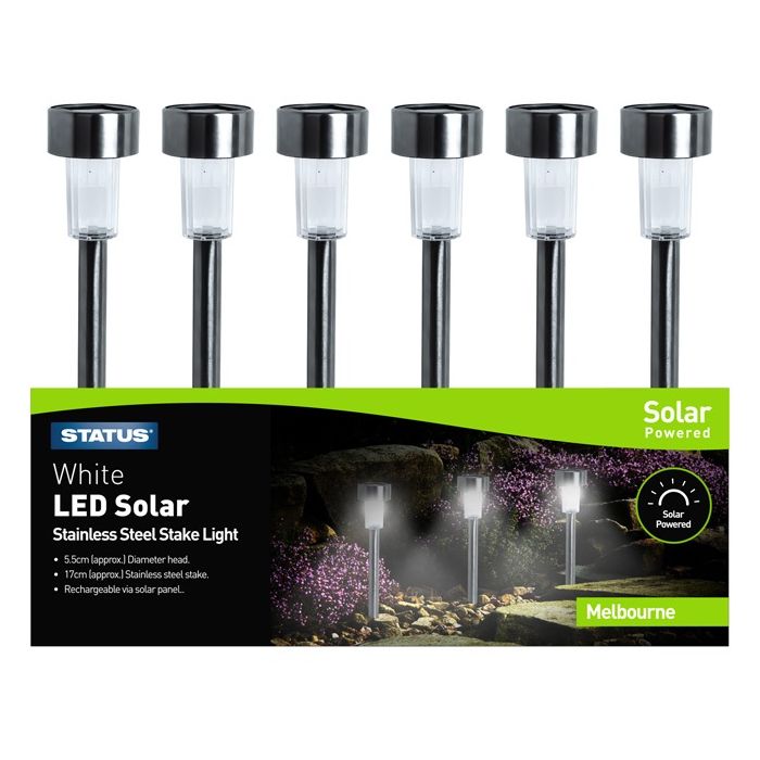Status Melbourne Stainless Steel Stake Light 6 Pk