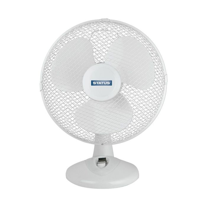 Status 12 Inch Oscillating Desk Fan - White