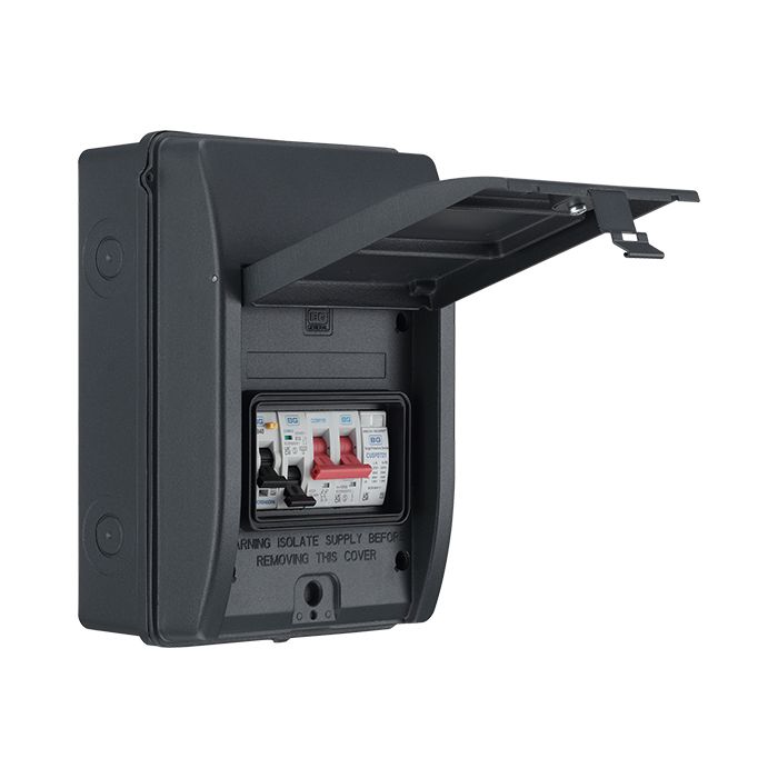 SyncEV Grey External 40A Type A Double Pole RCBO, 32A B Curve MCB, Type 2 SPD
