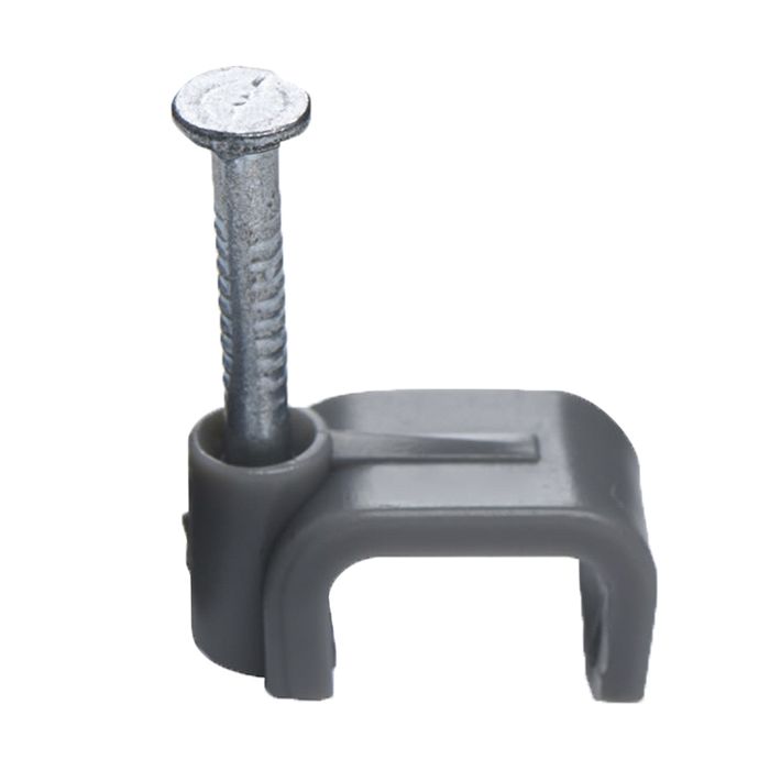 Tower 10mm Twin & Earth Cable Clips Grey x 100
