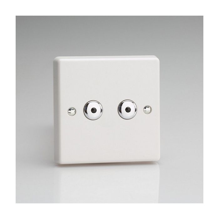 Varilight V-PRO JQI252 2 Gang 1-Way IR Remote/ Touch Master LED Dimmer (2 x 0-100W) 