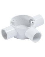PVC Conduit Tee Box - 20mm White 