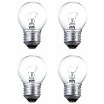25W Clear ES/E27 Incandescent Golf Ball Light Bulb 4 Pack