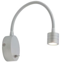 ANSELL SPECTRUM LED GOOSENECK WALL LIGHT 2W SATIN SILVER