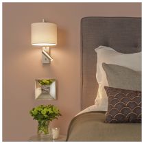 Astro Ravello Polished Chrome with Mocha Drum Shade LED Reading Light