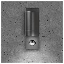 BELL Luna GU10 Fixed PIR Wall Light - IP54, Black (lamp not included)