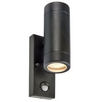 Bell Lighting Luna GU10 Up/Down PIR Wall Light - IP54, Black