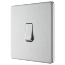 BG Screwless Flatplate Brushed Steel Intermediate Switch 20A 16AX
