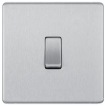 BG Screwless Flatplate Brushed Steel Intermediate Switch 20A 16AX