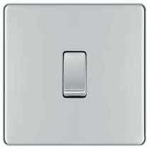 BG Screwless Flatplate Polished Chrome Intermediate Switch 20A 16AX