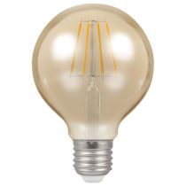 Crompton LED Filament Globe 80mm Dimmable 5w 240v 2200k ES-E27